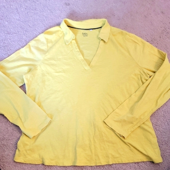 Boden The Cotton Collar Notch Tee L - Picture 1 of 8